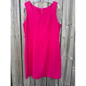 Vintage CDC Petites Dress Women 10 Hot Pink Shift Sleeveless Square Neck PAK344